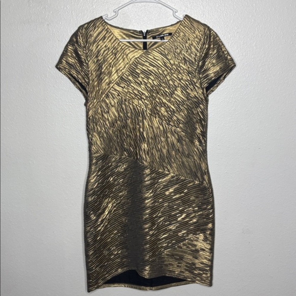 Gianni Bini metallic gold cocktail dress size large